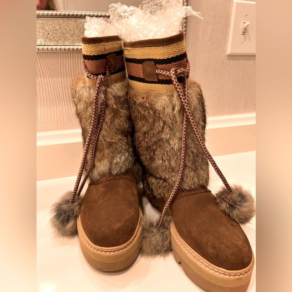See By Chloe Fur suede boots